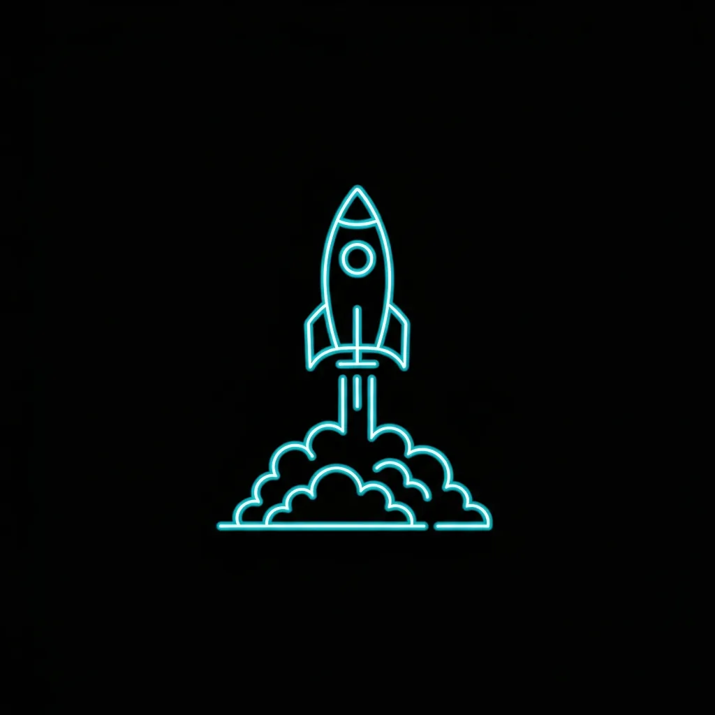 Line-art rocket — source art