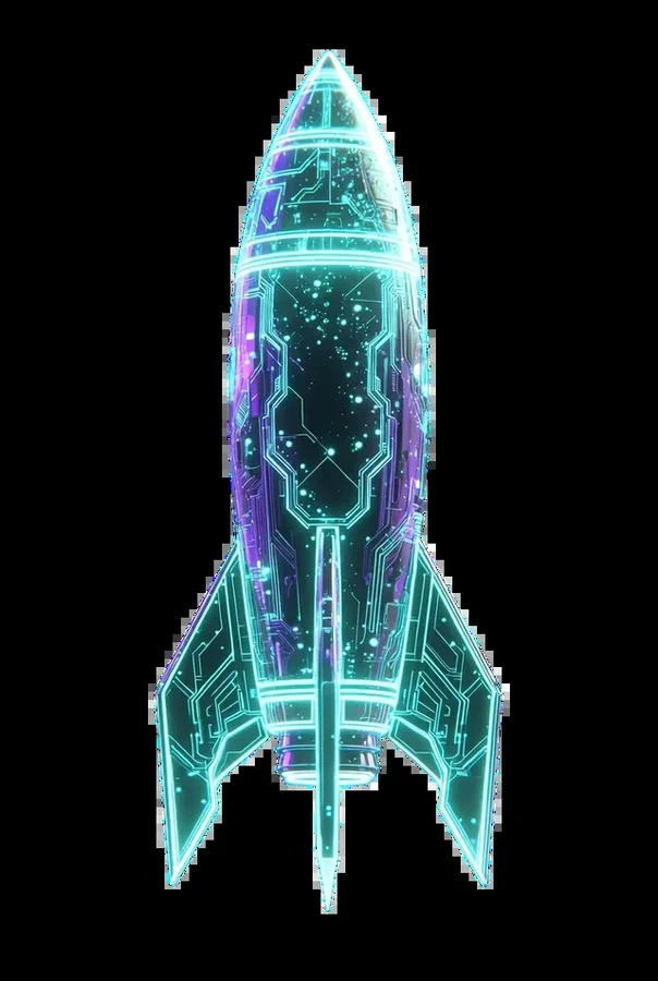 Race-to-Base racer — blue neon ship (concept)