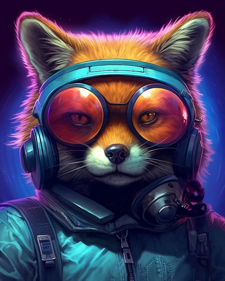 Fox Guardian pilot with goggles and headset — Based Guardians concept art
